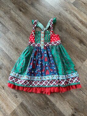 Matilda Jane Holly Days Make Believe Knot Dress Size 4 Christmas Holidays Cats